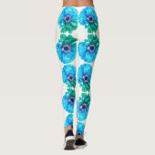 Aquamarin Blue daisy Leggings (Rückseite)