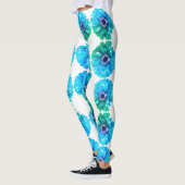 Aquamarin Blue daisy Leggings (Links)