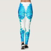 Aquamarin Blue daisy Leggings (Rückseite)