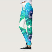 Aquamarin Blue daisy Leggings (Links)