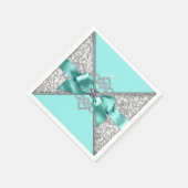 Aquamarin Blue Diamond Bow Serviette (Ecke)