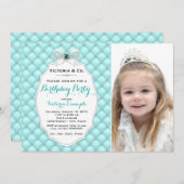 Aquamarin Blue Diamond Geburtstagsparty Einladung (Vorne/Hinten)