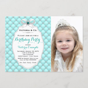 Aquamarin Blue Diamond Geburtstagsparty Einladung