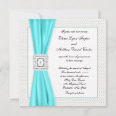 Aquamarin Blue Diamond Ivory Wedding Einladung (Vorderseite)