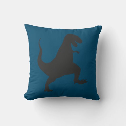 Aquamarin Blue Dinosaurier Cushion Kissen (Vorderseite)