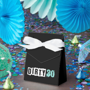 Aquamarin Blue Dirty 30 Geburtstagsparty Geschenkschachtel