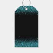 Aquamarin Blue Dress Imitate Glitzer Quinceanera Geschenkanhänger (Rückseite)