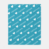 Aquamarin Blue Einfache Personalisierte Wiederholu Fleecedecke (Vorderseite)