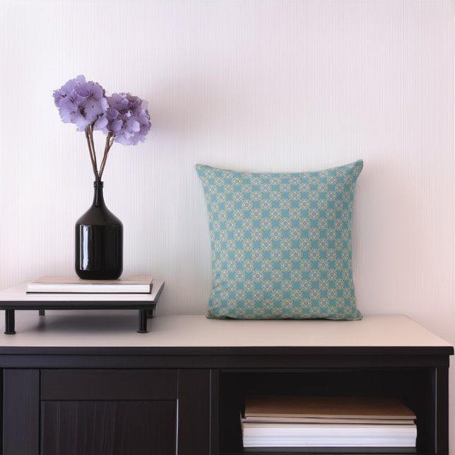 Aquamarin Blue Elegance Geometric Throw Kissen (Von Creator hochgeladen)