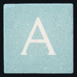 Aquamarin Blue Elegante Glitzer & Sparkle Monogram Steinuntersetzer<br><div class="desc">Aquamarines Aqua Blue Imitats Glitzer und Sparkle Elegant Stone Tile. Diese Stein-Tiles können auf Ihren Anfangs- und Vornamen angepasst werden und machen ein perfektes Sweet 16 Birthday,  Wedding oder Weihnachtsgeschenk.</div>