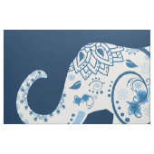 Aquamarin Blue Elephant Mural Fabric Stoff (Fat Quarter (45,7 x 55,9 cm))