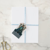 Aquamarin Blue Fantasy Dress Gift Tag, Weihnachten Geschenkanhänger (Mit Garn)