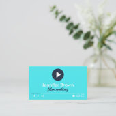 Aquamarin Blue Film Production Director Visitenkarte (Stehend Vorderseite)