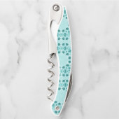 Aquamarin Blue Floral Abstrakt Kellnermesser (Vorderseite)