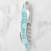 Aquamarin Blue Floral Abstrakt Kellnermesser (Rückseite)