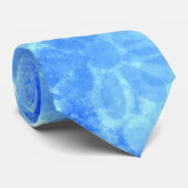 Aquamarin Blue Floral Daisies Blume Blume Ombre Krawatte (Gerollt)