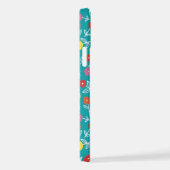Aquamarin Blue Floral Ditsy iPhone Case Hülle (Rechte Seite)
