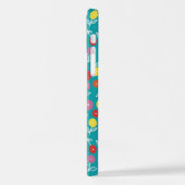 Aquamarin Blue Floral Ditsy iPhone Case Hülle (Linke Seite)