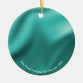 Aquamarin Blue Foil, Baby 1. Weihnachten Keramik Ornament (Vorne)