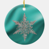 Aquamarin Blue Foil, Baby 1. Weihnachten Keramik Ornament (Hinten)