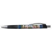 Aquamarin Blue Foto Collage Wedding Custom Pen Kugelschreiber (Oberseite)