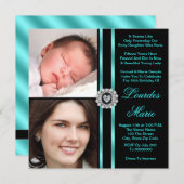 Aquamarin Blue Foto Quinceanera Einladung (Vorne/Hinten)