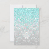 Aquamarin Blue Girly Glitzer Sparkle Quinceanera Einladung (Rückseite)