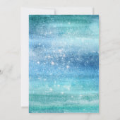 Aquamarin Blue Girly Glitzer Sparkle Sweet 16 Gebu Einladung (Rückseite)