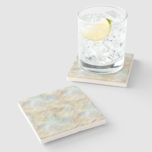 Aquamarin Blue Glam Leopard Print Steinuntersetzer (Seitenansicht)