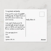 Aquamarin Blue Glitzer, 50. Geburtstag Danke Postkarte (Rückseite)