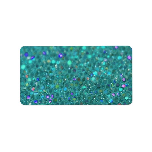 Aquamarin Blue Glitzer Adressaufkleber (Vorne)