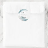 Aquamarin Blue Glitzer Aqua Green Wedding Willkomm Runder Aufkleber (Tasche)