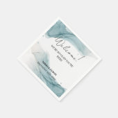 Aquamarin Blue Glitzer Aqua Green Wedding Willkomm Serviette (Ecke)
