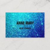 Aquamarin Blue Glitzer farbenfroher Hochzeitsplane Visitenkarte (Vorderseite)