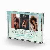 Aquamarin Blue Glitzer | Pandemic Graduate Foto Bl (Rechts)