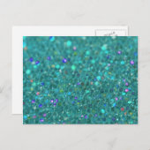 Aquamarin Blue Glitzer Postkarte (Vorne/Hinten)