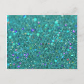 Aquamarin Blue Glitzer Postkarte (Vorderseite)