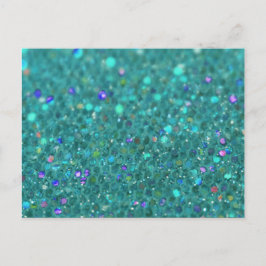 Aquamarin Blue Glitzer Postkarte