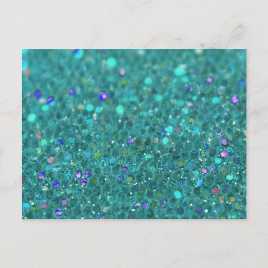 Aquamarin Blue Glitzer Postkarte (Vorderseite)