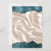 Aquamarin Blue Gold Agate Hochzeit von Elfenbeinse Einladung (Rückseite)