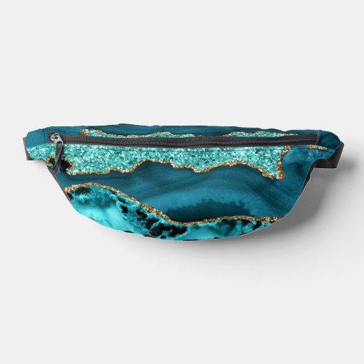 Aquamarin Blue Gold Aqua Marble Türkis Fanny Pack Bauchtasche (Ablage )