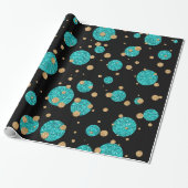 Aquamarin Blue Gold Confetti Dot Geschenkpapier (Ungerollt)