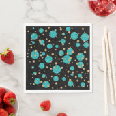 Aquamarin Blue Gold Confetti Polka Dots Serviette (Beispiel)