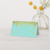 Aquamarin Blue & Gold Dusche Party Vielen Dank Platzkarte (Rückseite)