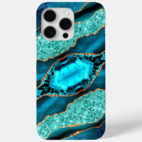 Aquamarin Blue Gold Glitzer Aqua Turquoise iPhone