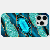 Aquamarin Blue Gold Glitzer Aqua Turquoise iPhone  Case-Mate iPhone Hülle (Rückseite (Horizontal))