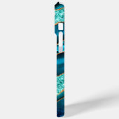 Aquamarin Blue Gold Glitzer Aqua Turquoise iPhone Case-Mate iPhone Hülle (Rückseite / Links)