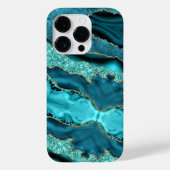 Aquamarin Blue Gold Glitzer Aqua Turquoise iPhone  Case-Mate iPhone Hülle (Rückseite)
