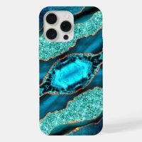 Aquamarin Blue Gold Glitzer Aqua Turquoise iPhone