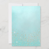 Aquamarin Blue Gold Glitzer Glitzern Lights Sweet Einladung (Rückseite)